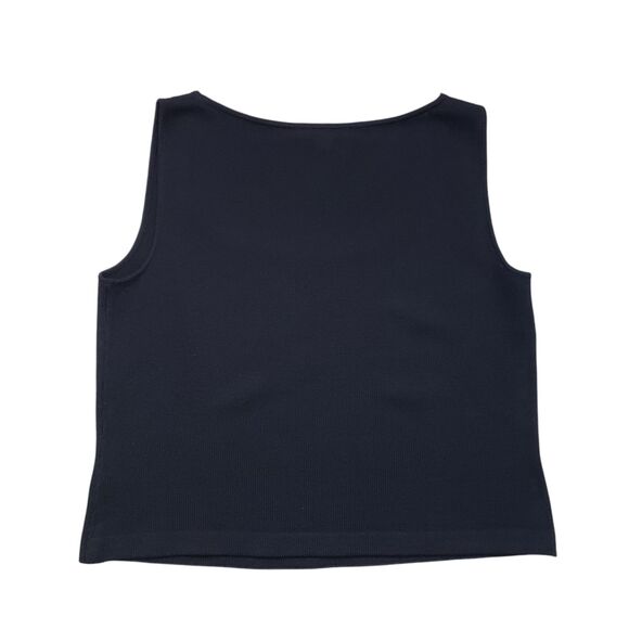 St.John Top Basic Womens Large Black Knit Sleeveless Scoop Neck Casual Pullover - Picture 6 of 6